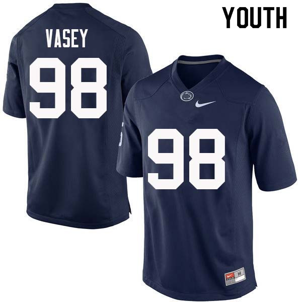 NCAA Nike Youth Penn State Nittany Lions Dan Vasey #98 College Football Authentic Navy Stitched Jersey FWU1698IU